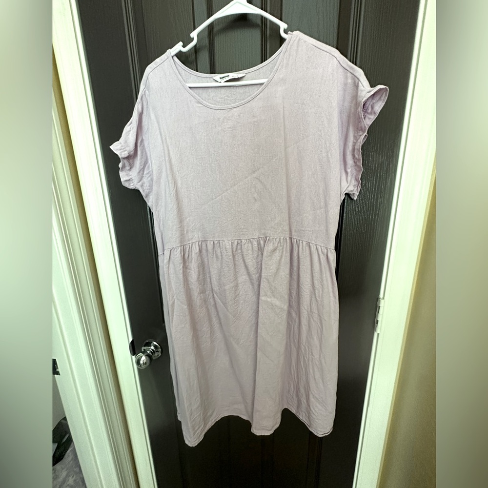 Sonoma scoop neck drop waist dress with pockets light purple Size XL